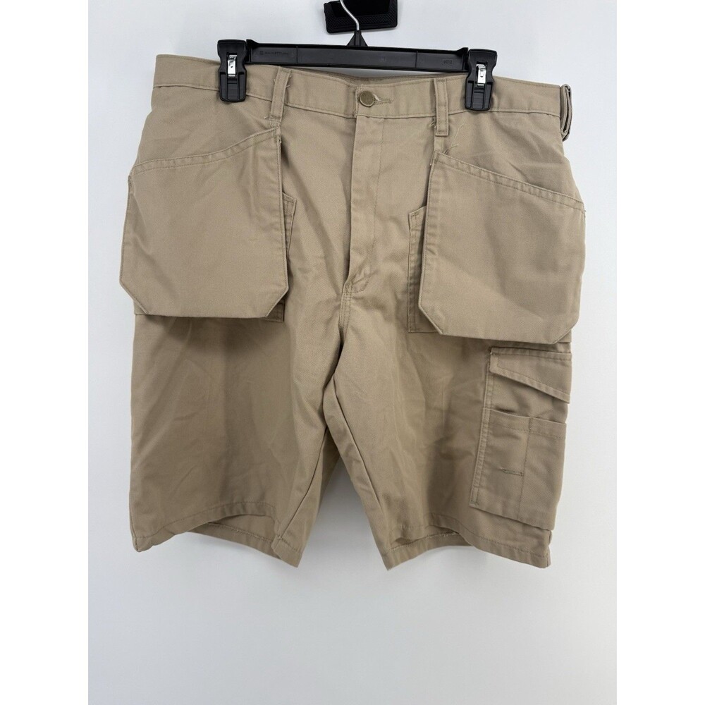 VTG Skillers Work Shorts Men 38 khaki Cargo Pockets Mid Rise Hiking